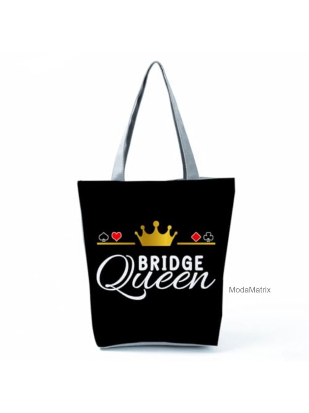 Queen Bridge Pattern Tote Bag Zipper Closure Shoulder Handbag Travel